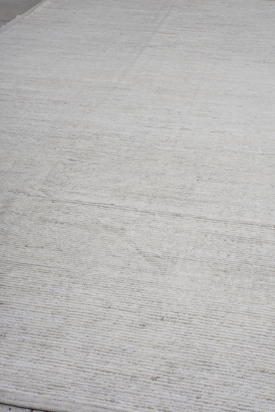 7' x 16' one-of-a-kind handmade vintage Tulu rug. Color palette: ivory, cream, taupe, beige, light gray, gray