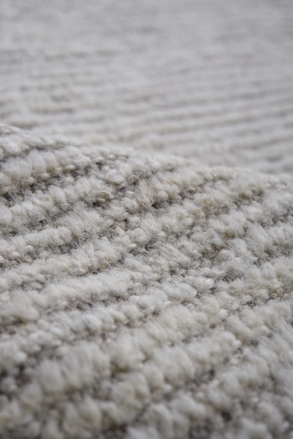 7' x 16' one-of-a-kind handmade vintage Tulu rug. Color palette: ivory, cream, taupe, beige, light gray, gray