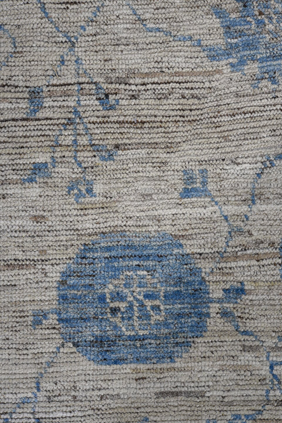 10' x 13' one-of-a-kind handmade vintage Oushak large size rug. Color palette: ivory, sky blue, slate, taupe, light blue