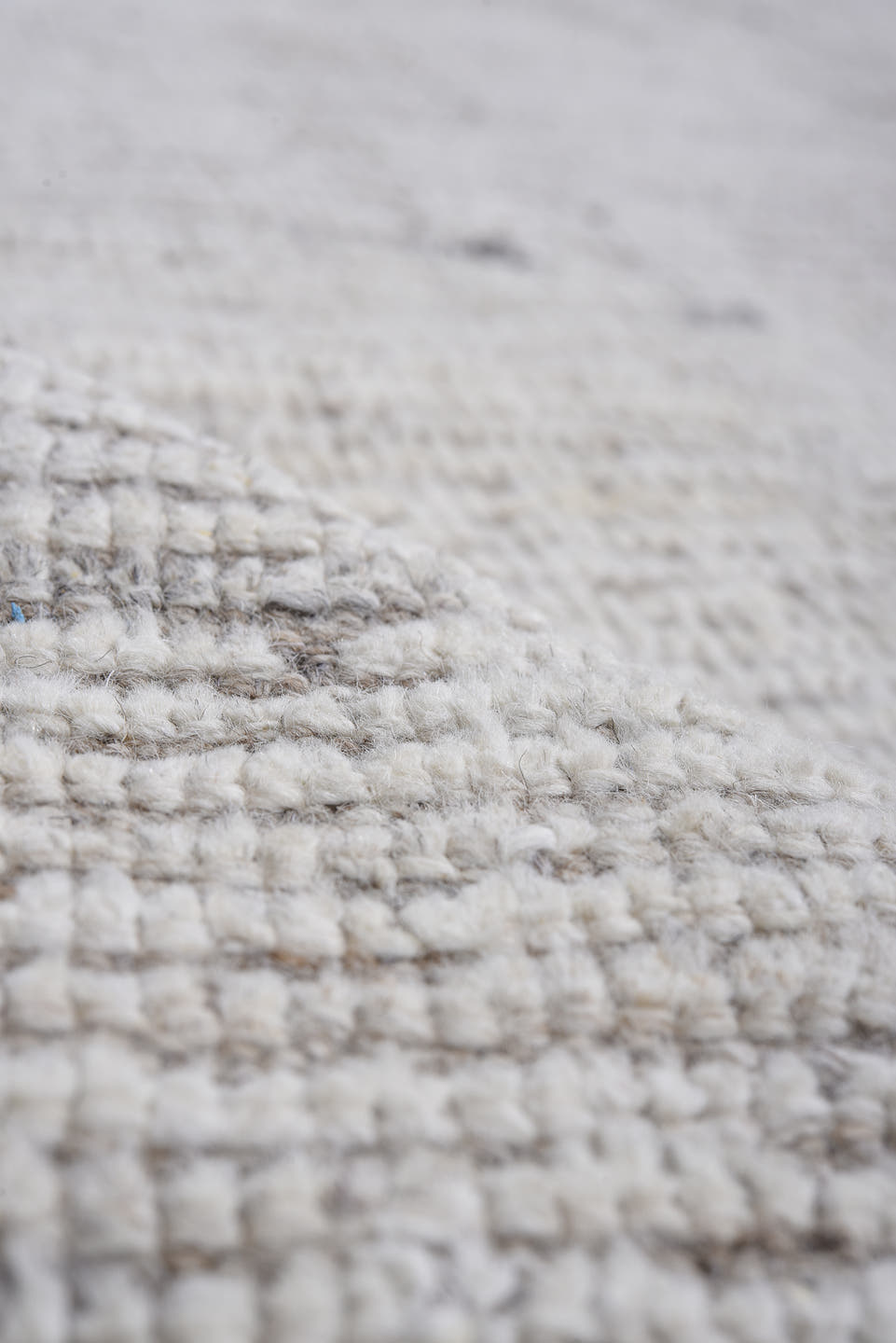 13' x 16' one-of-a-kind handmade vintage Tulu oversize rug. Color palette: ivory, taupe, beige, stone, gray