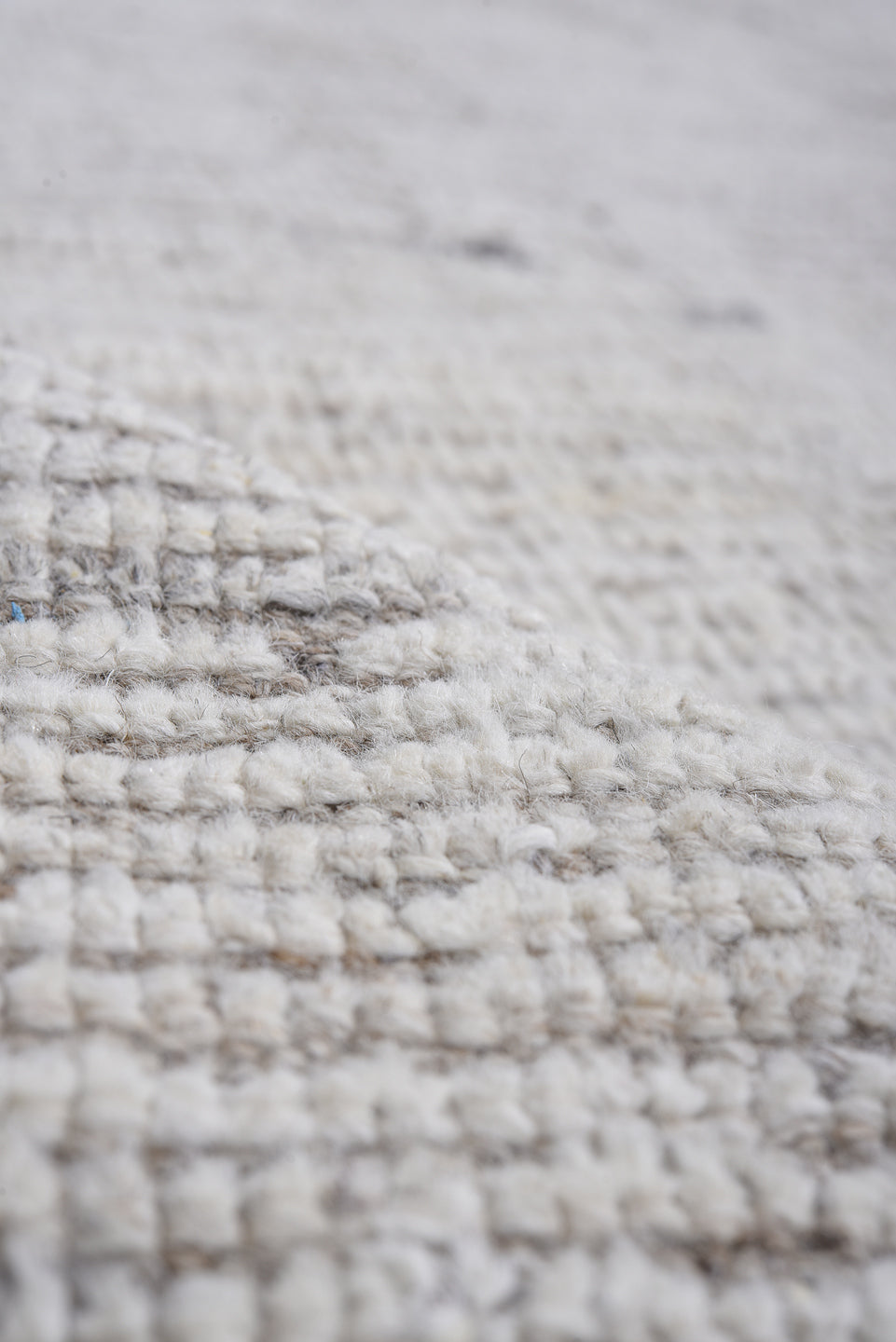 13' x 16' one-of-a-kind handmade vintage Tulu oversize rug. Color palette: ivory, taupe, beige, stone, gray