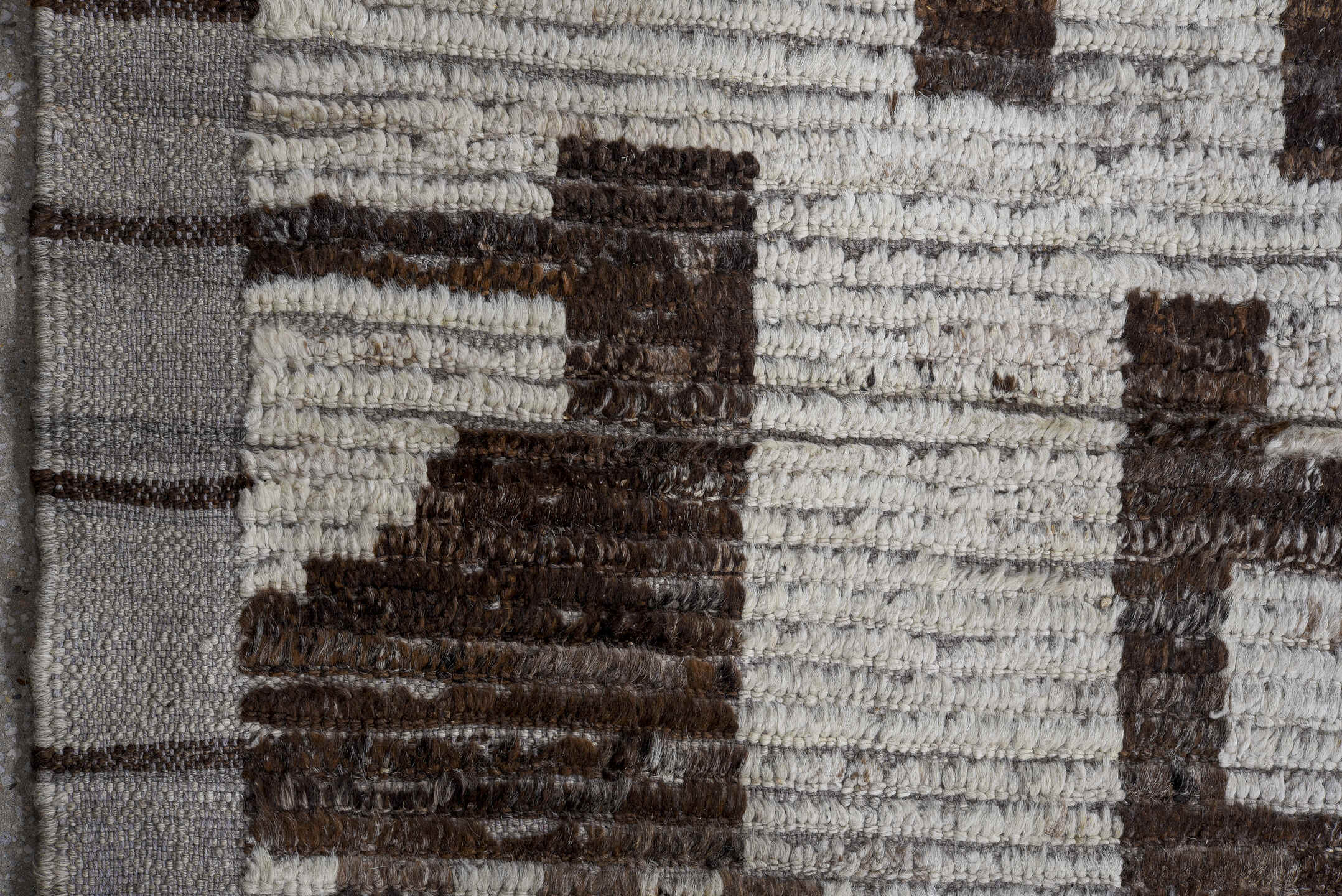 14' x 16' one-of-a-kind handmade vintage Tulu oversize rug. Color palette: ivory, charcoal, taupe, blush, pale_blue, gray