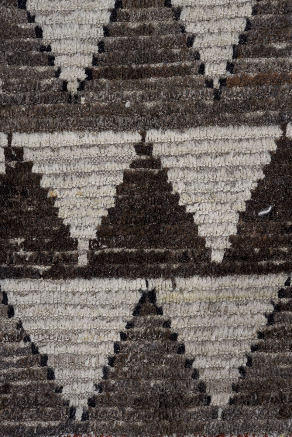 13' x 15' one-of-a-kind handmade vintage Tulu oversize rug. Color palette: ivory, charcoal, taupe, brown, soft blue, blush