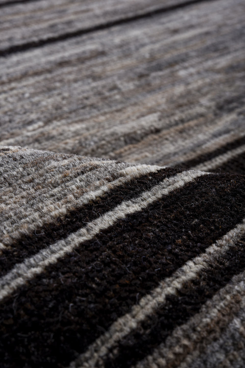 10' x 13' one-of-a-kind handmade vintage Tulu large size rug. Color palette: gray, charcoal, black, slate