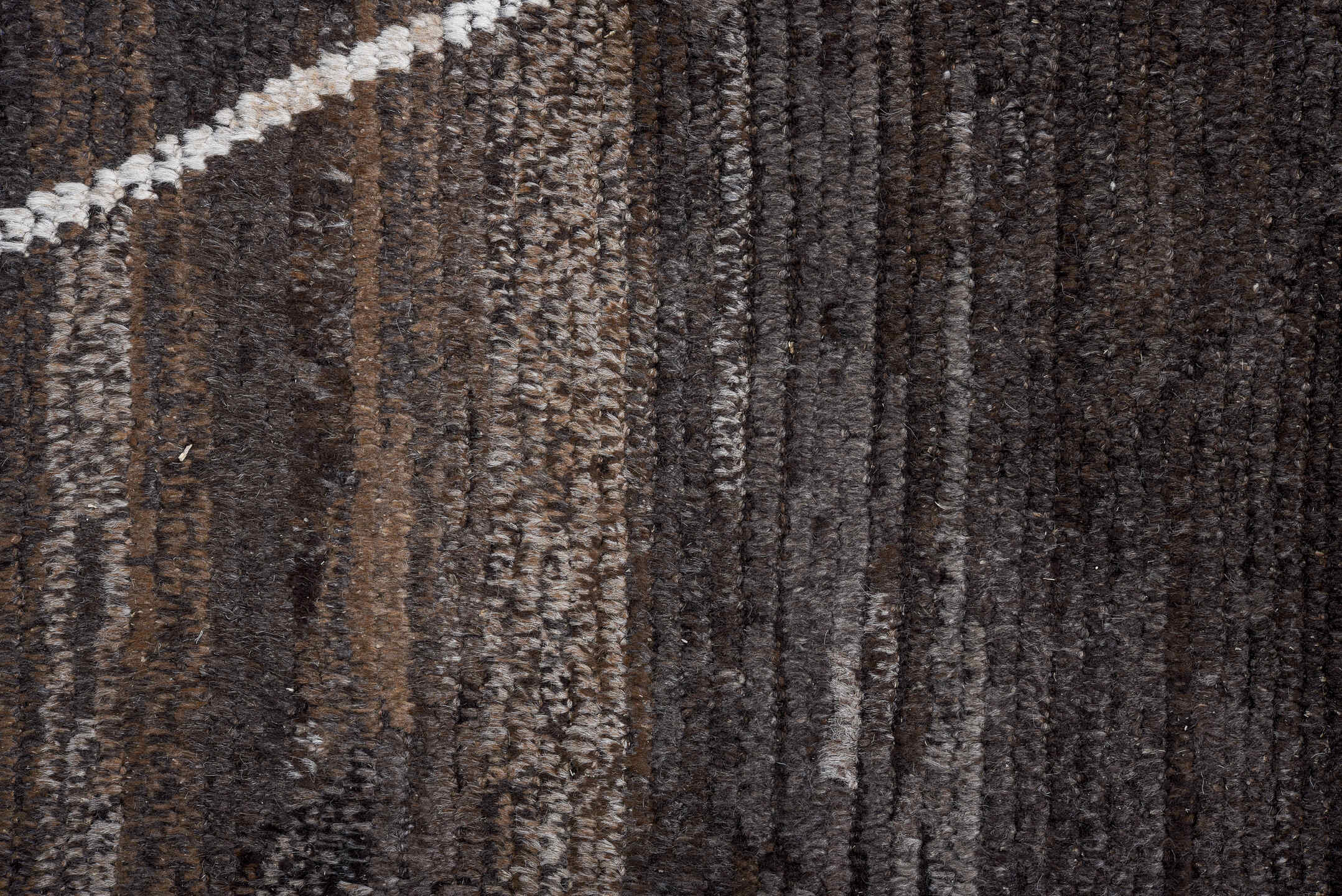 10' x 13' one-of-a-kind handmade vintage Tulu large size rug. Color palette: black, blue, charcoal, dark gray, dim gray