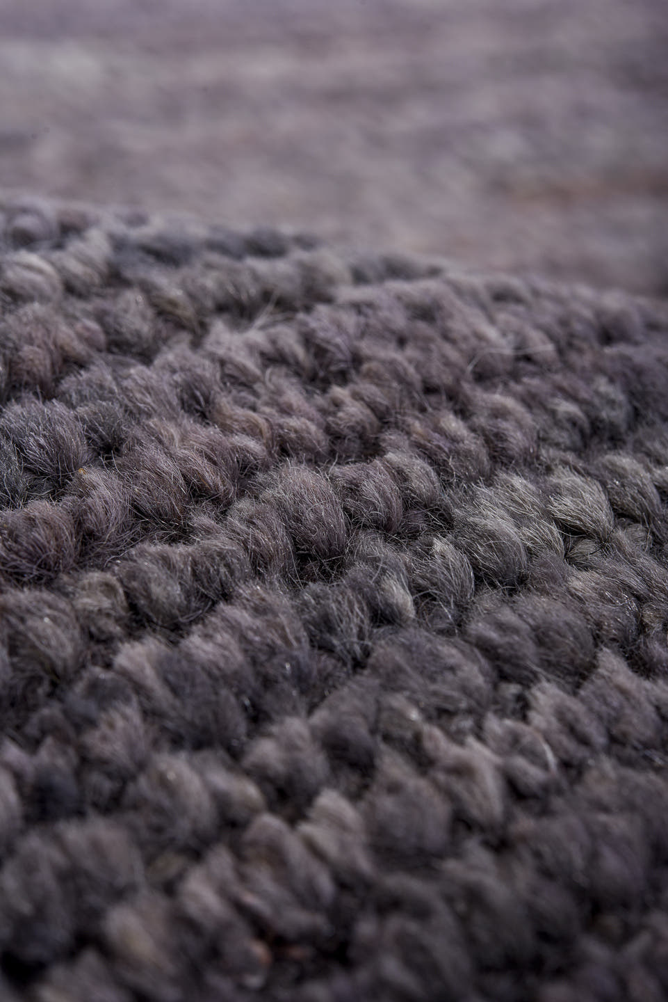 9' x 12' one-of-a-kind handmade vintage Tulu large size rug. Color palette: charcoal, slate, taupe, gray, black, beige