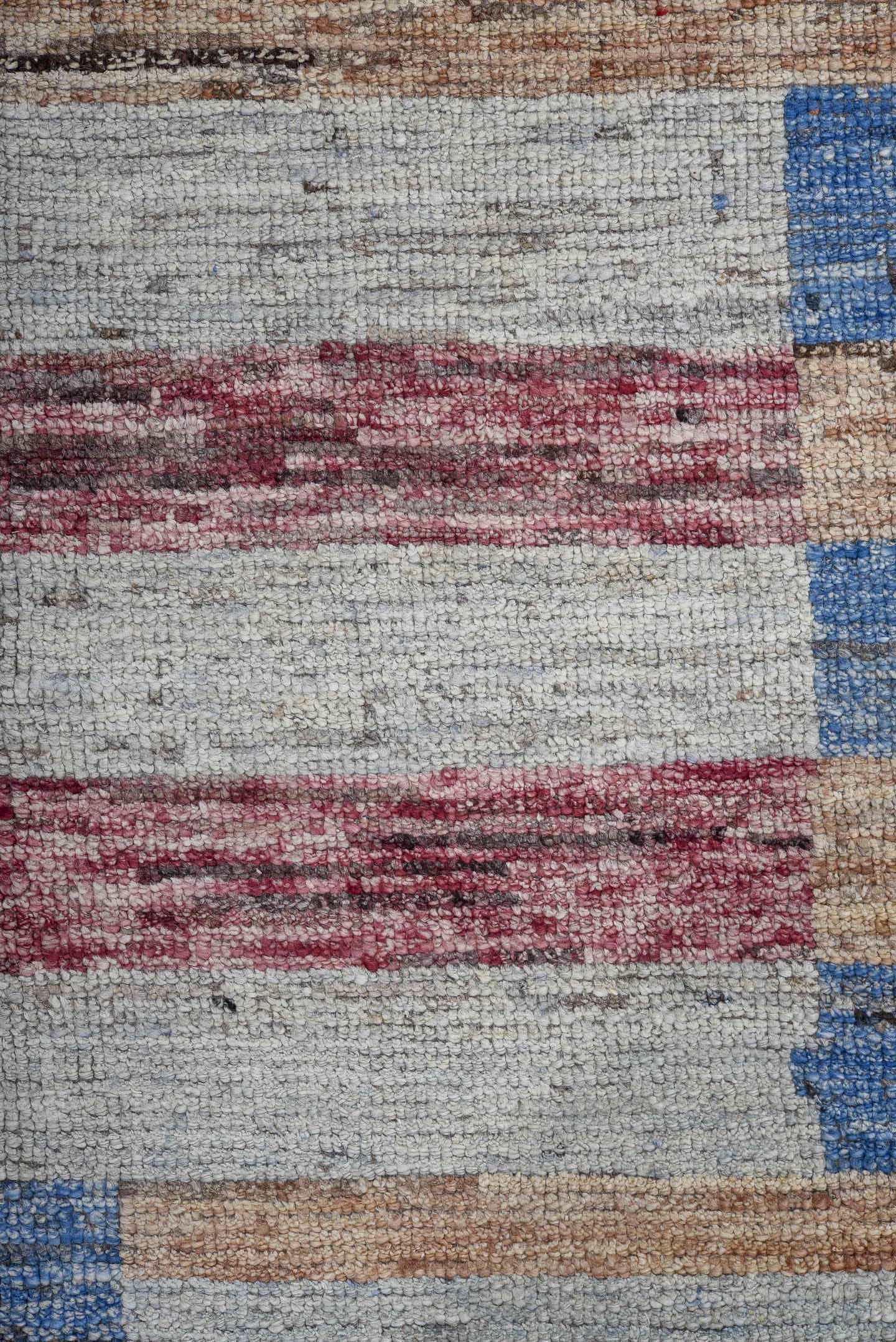 10' x 13' one-of-a-kind handmade vintage Tulu large size rug. Color palette: camel, ivory, blue, rose, gold, taupe, beige