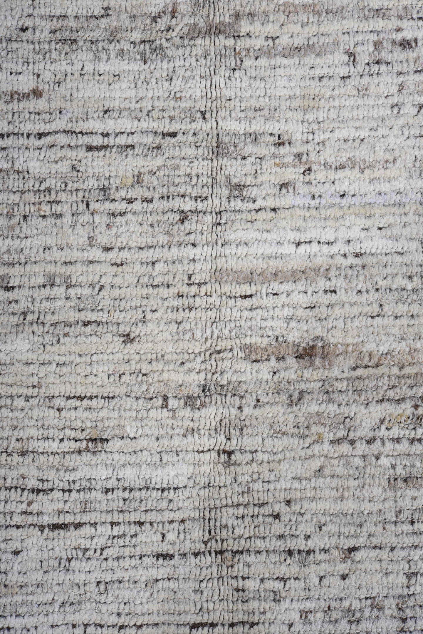 12' x 14' one-of-a-kind handmade vintage Tulu oversize rug. Color palette: ivory, taupe, brown, gray, beige