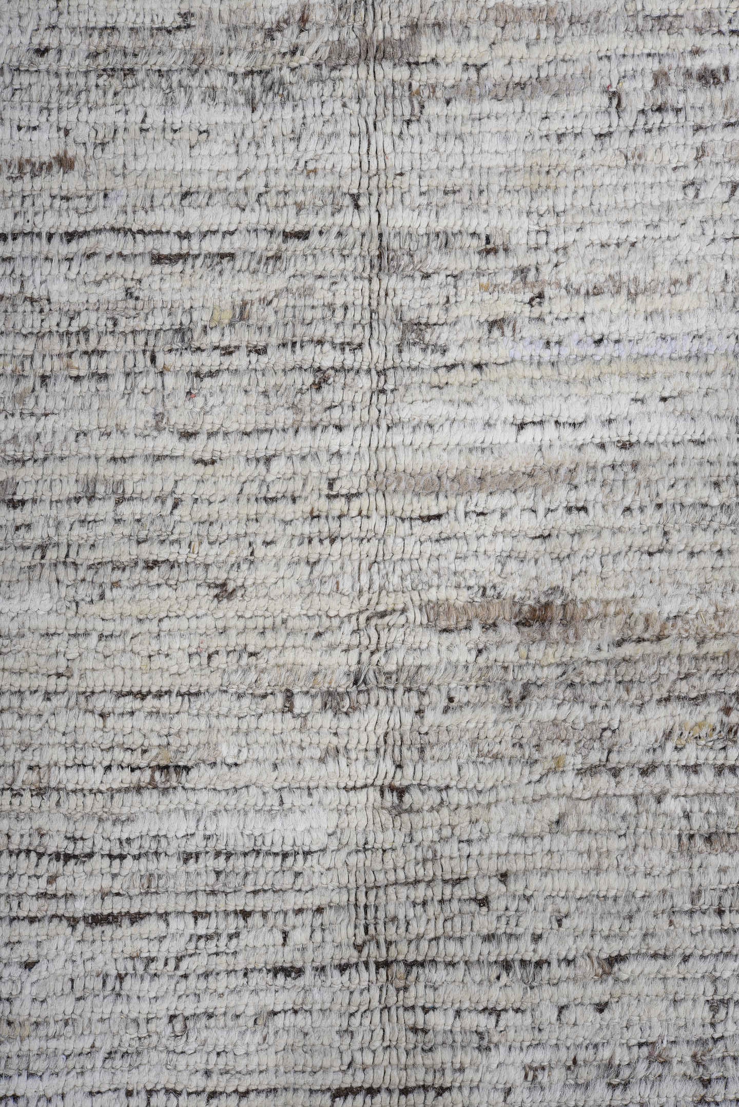 12' x 14' one-of-a-kind handmade vintage Tulu oversize rug. Color palette: ivory, taupe, brown, gray, beige