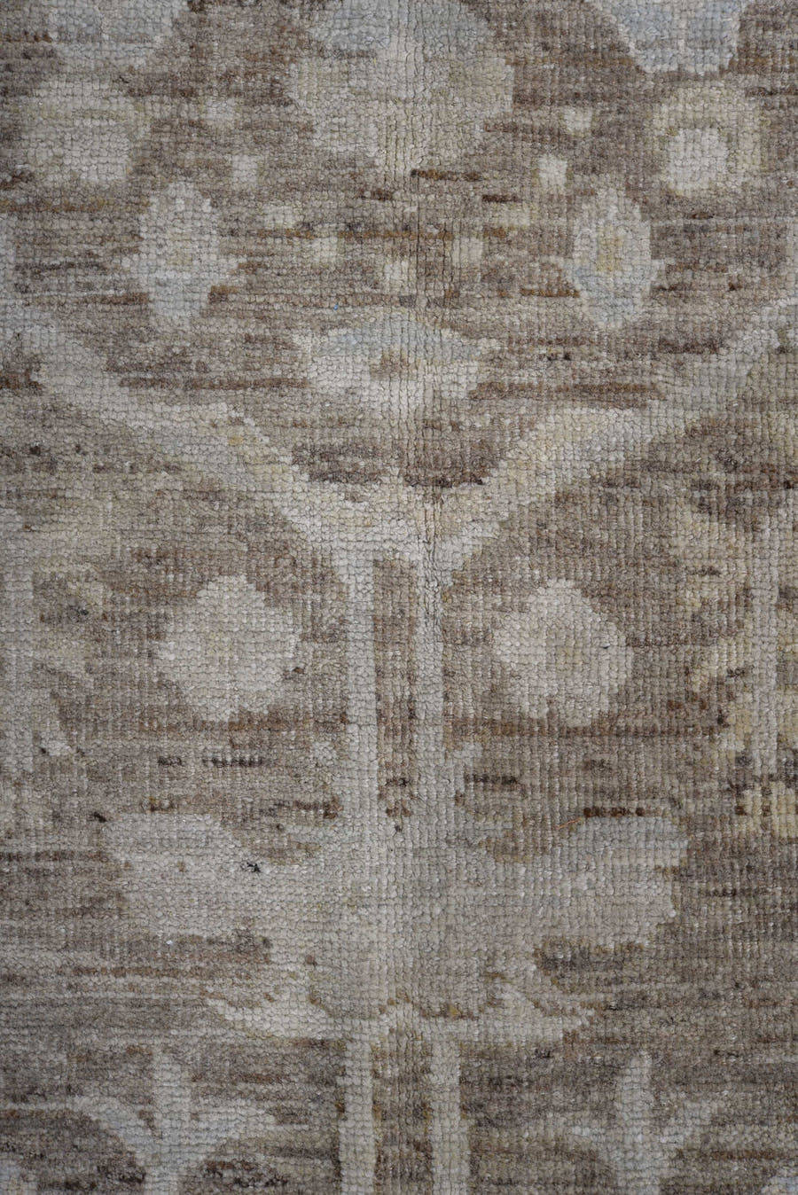 12' x 14' one-of-a-kind handmade vintage Oushak oversize rug. Color palette: taupe, ivory, pale_blue, cream, beige