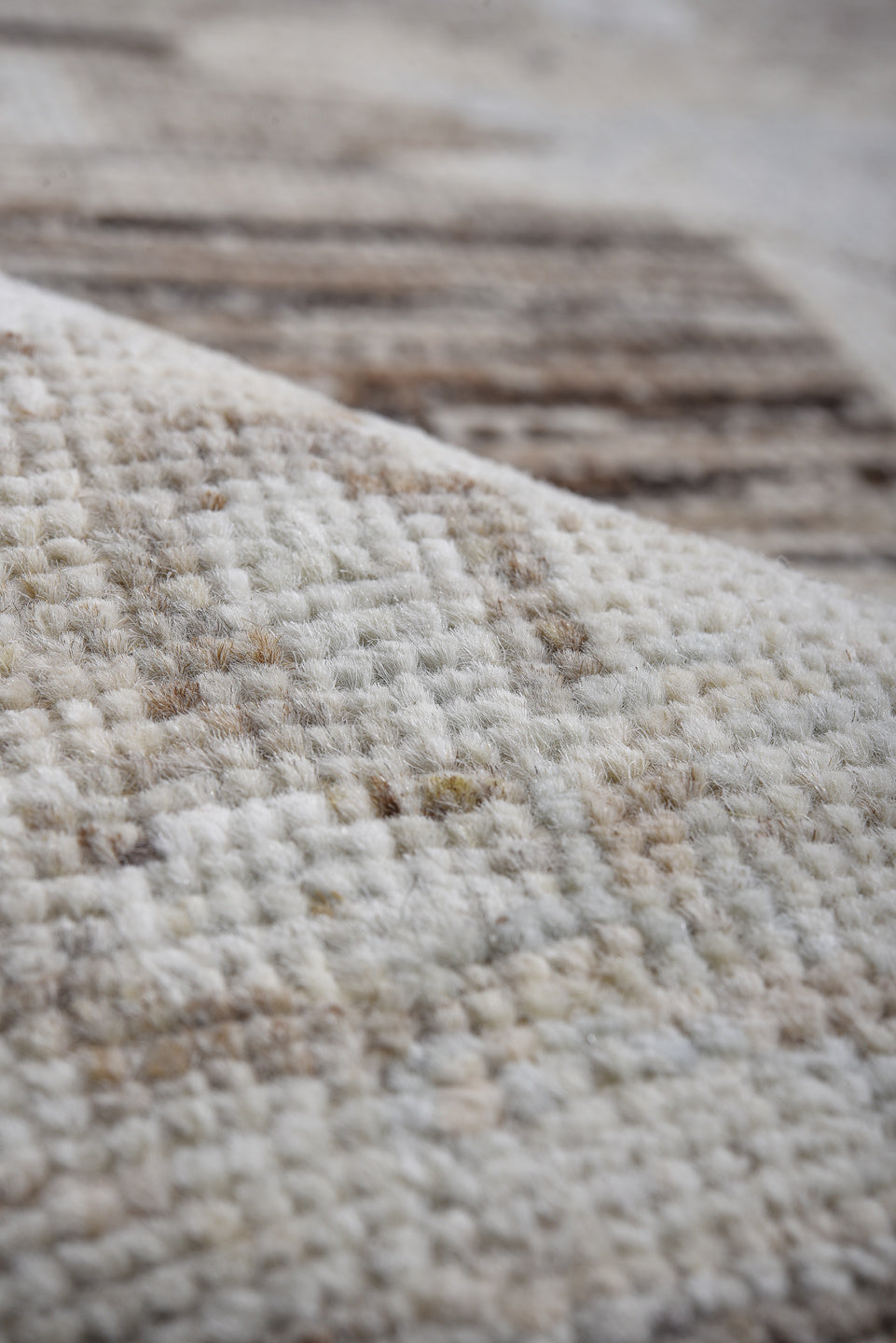12' x 14' one-of-a-kind handmade vintage Oushak oversize rug. Color palette: taupe, ivory, pale_blue, cream, beige