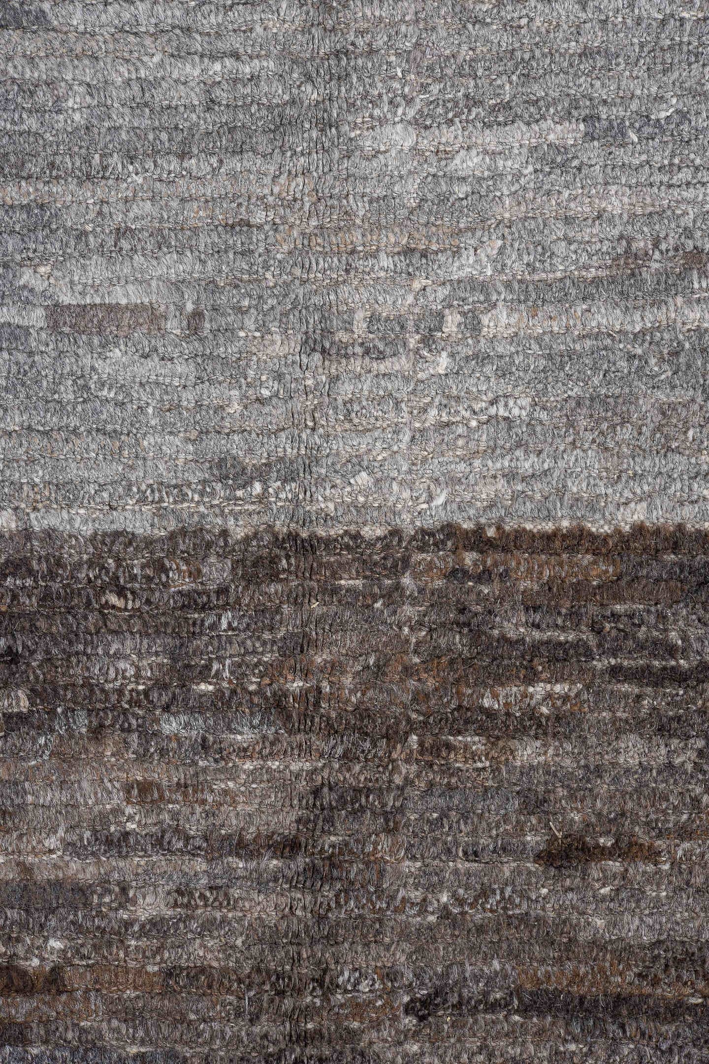 13' x 14' one-of-a-kind handmade vintage Tulu oversize rug. Color palette: ivory, charcoal, taupe, gray, brown, black, beige