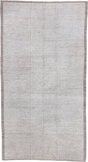 7' x 14' one-of-a-kind handmade vintage Tulu large size rug. Color palette: ivory, taupe, cream, beige, gray