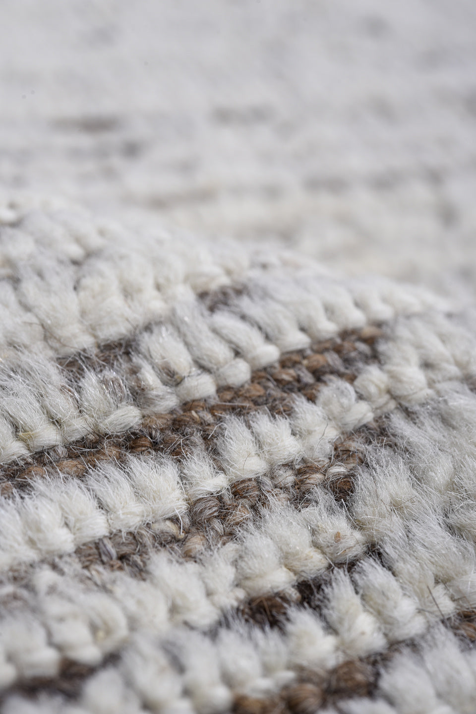 13' x 16' one-of-a-kind handmade vintage Tulu oversize rug. Color palette: ivory, charcoal, taupe, brown, gray, black, beige