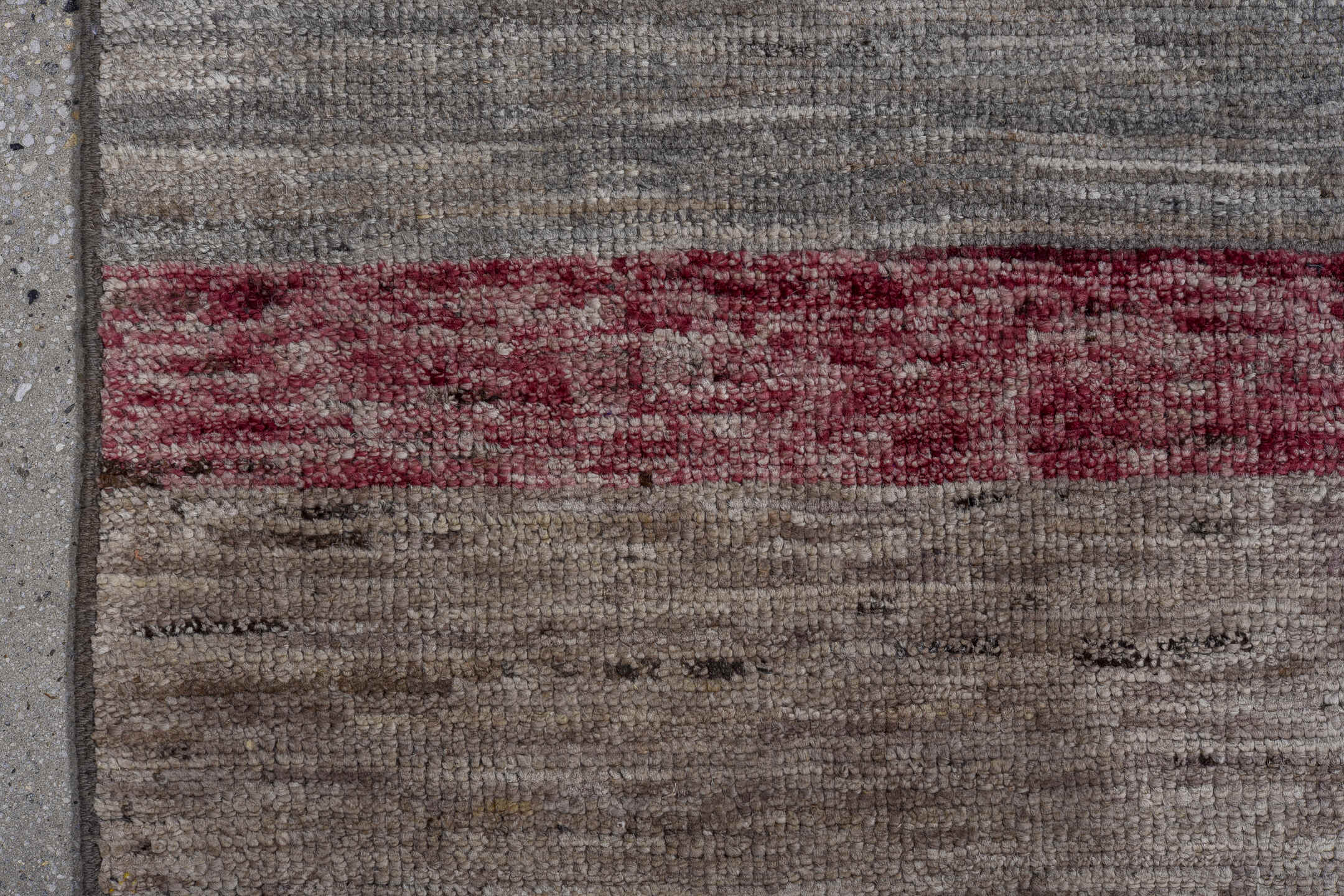 8' x 10' one-of-a-kind handmade vintage Tulu large size rug. Color palette: taupe, ivory, burgundy, blue, saffron, gray