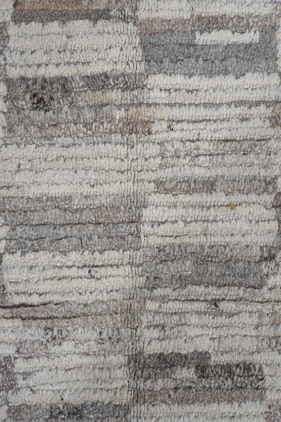 13' x 15' one-of-a-kind handmade vintage Tulu oversize rug. Color palette: ivory, taupe, gray, beige, greige