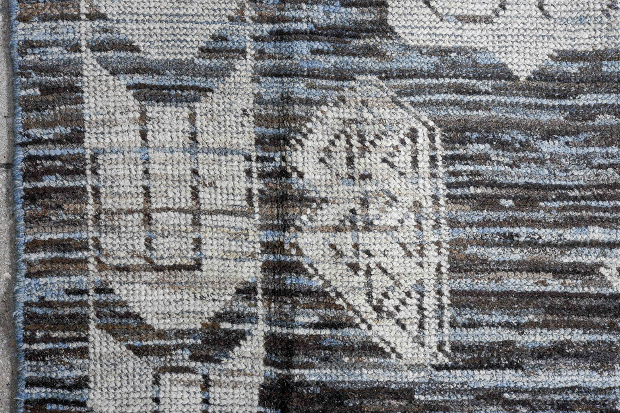 13' x 17' one-of-a-kind handmade vintage Oushak oversize rug. Color palette: slate, ivory, blue, charcoal, steel_blue, gray