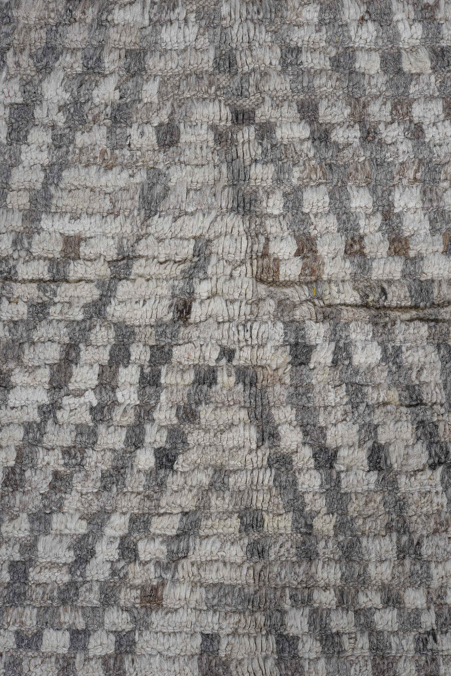 13' x 15' one-of-a-kind handmade vintage Tulu oversize rug. Color palette: ivory, gray, blue, charcoal, taupe, gold, sage