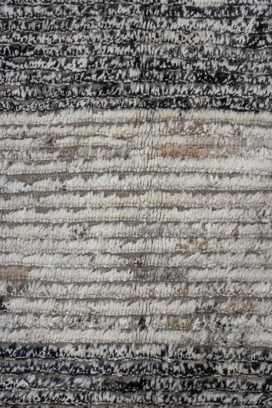 13' x 15' one-of-a-kind handmade vintage Tulu oversize rug. Color palette: ivory, gray, taupe, charcoal, cream, slate, beige