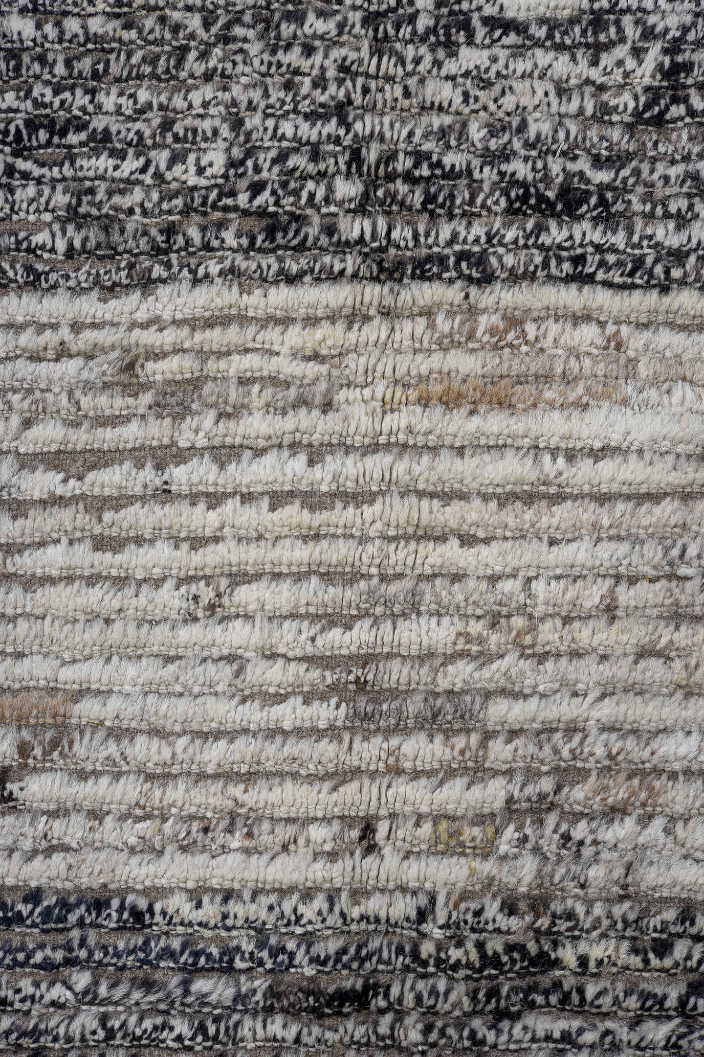 13' x 15' one-of-a-kind handmade vintage Tulu oversize rug. Color palette: ivory, gray, taupe, charcoal, cream, slate, beige
