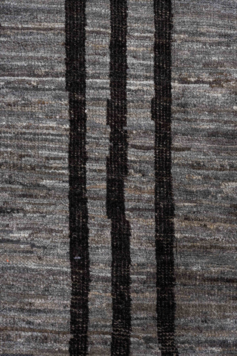 12' x 14' one-of-a-kind handmade vintage Tulu oversize rug. Color palette: gray, charcoal, black, ivory