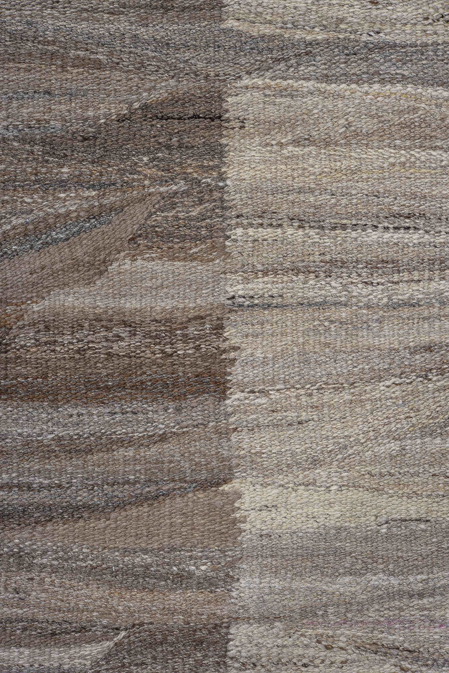 14' x 19' one-of-a-kind handmade vintage Kilim oversize rug. Color palette: ivory, taupe, gray, charcoal, cream, beige