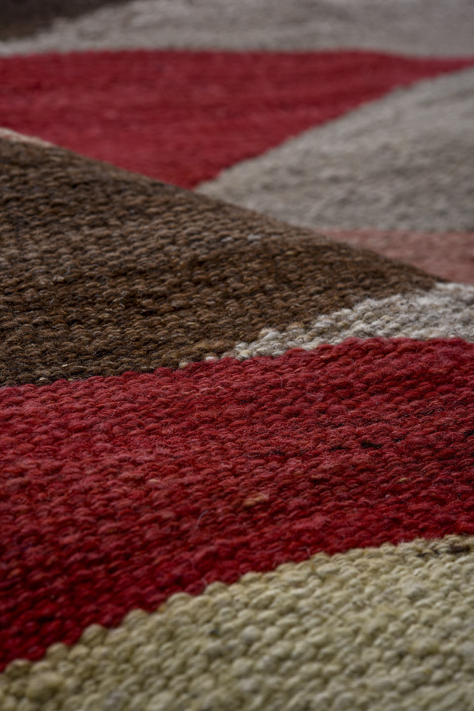 10' x 13' one-of-a-kind handmade vintage Kilim large size rug. Color palette: sky blue, ivory, rose, crimson, taupe, brown