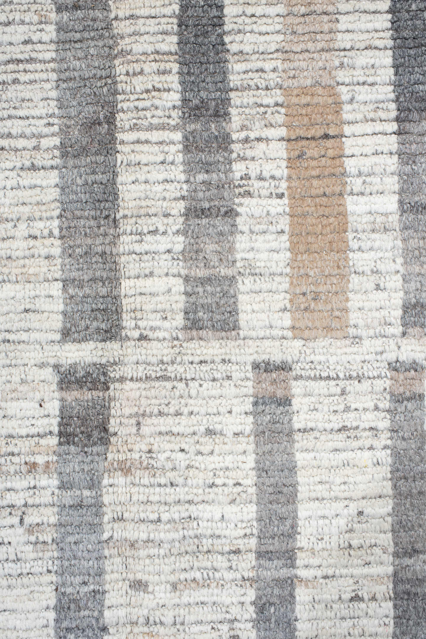 13' x 15' one-of-a-kind handmade vintage Tulu oversize rug. Color palette: ivory, gray, taupe, beige, charcoal, black