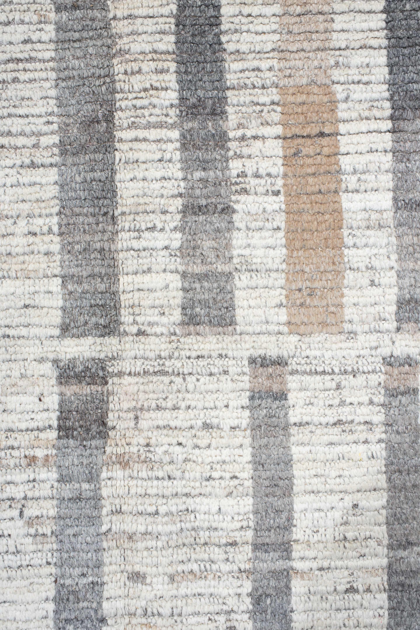 13' x 15' one-of-a-kind handmade vintage Tulu oversize rug. Color palette: ivory, gray, taupe, beige, charcoal, black