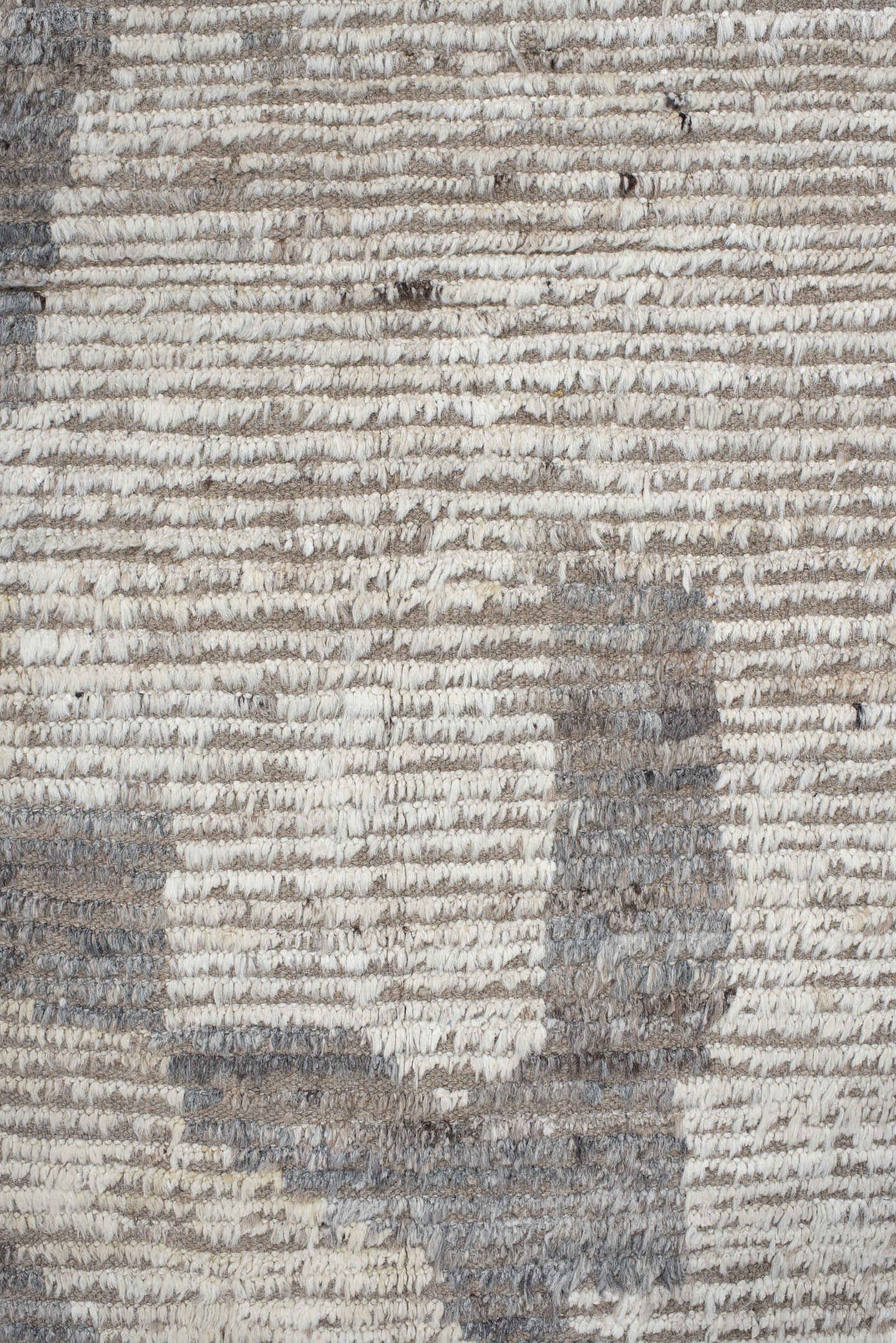 10' x 14' one-of-a-kind handmade vintage Tulu large size rug. Color palette: taupe, ivory, gray, charcoal, cream, pale blue