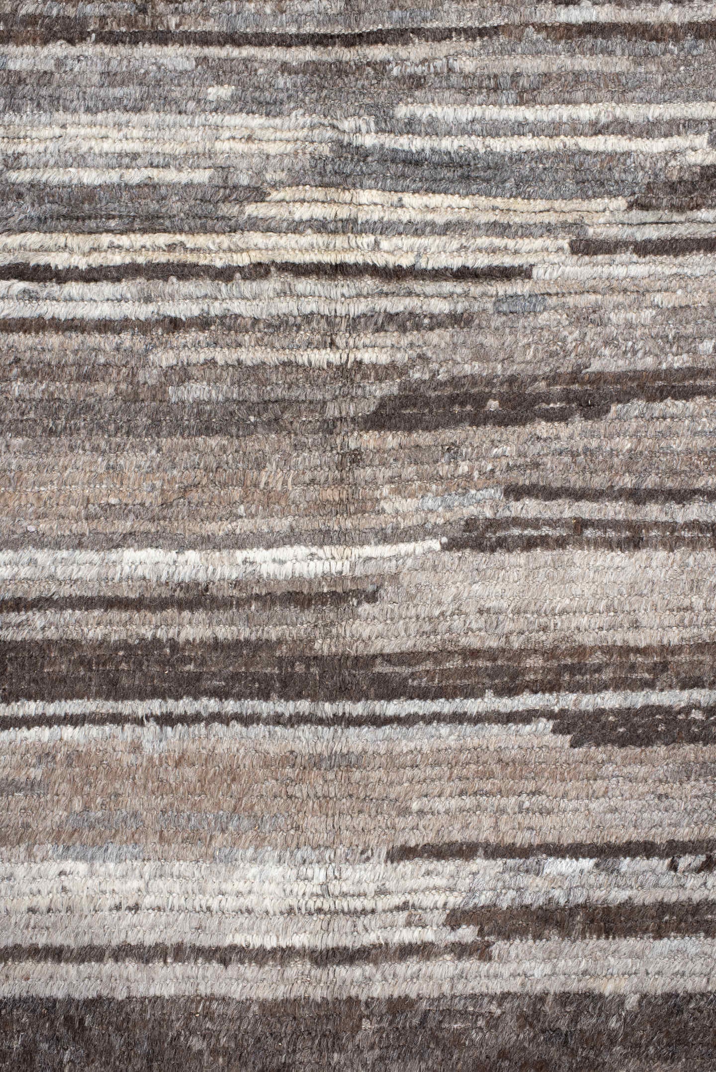 12' x 15' one-of-a-kind handmade vintage Tulu oversize rug. Color palette: taupe, ivory, gray, charcoal, greige, stone