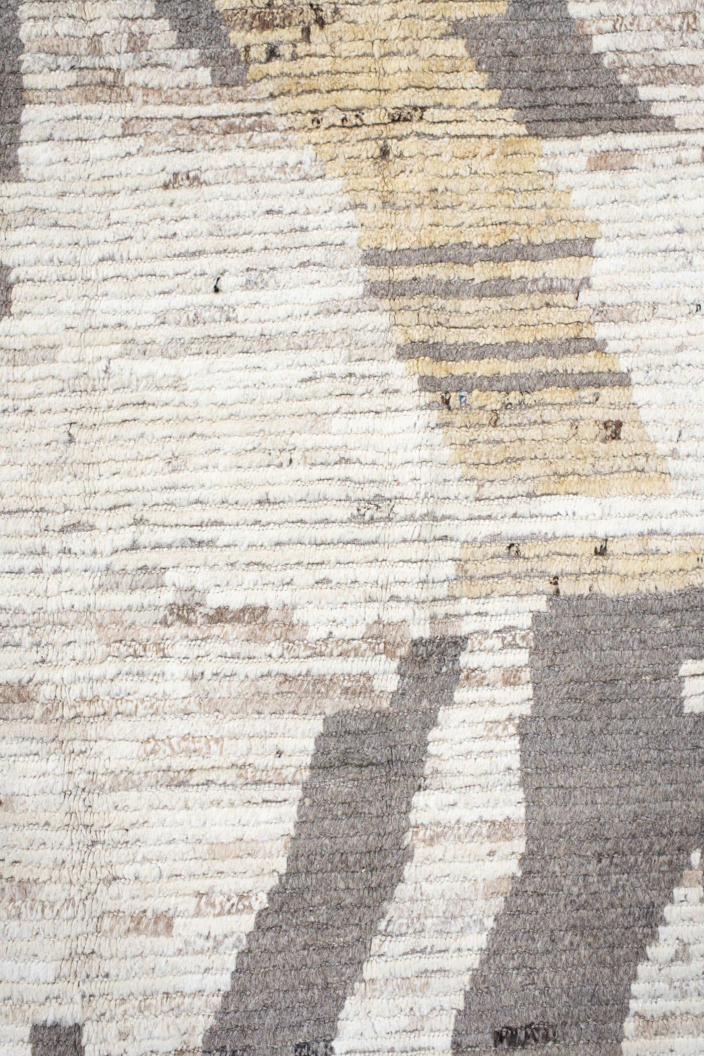 13' x 15' one-of-a-kind handmade vintage Tulu oversize rug. Color palette: ivory, taupe, charcoal, sky_blue, pale_gold, gray