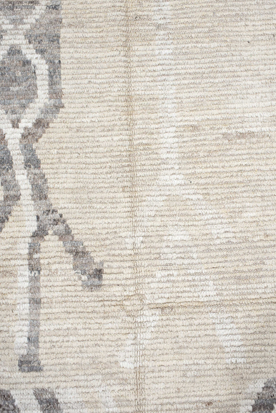 13' x 16' one-of-a-kind handmade vintage Tulu oversize rug. Color palette: ivory, taupe, gray, charcoal, cream, pale_blue
