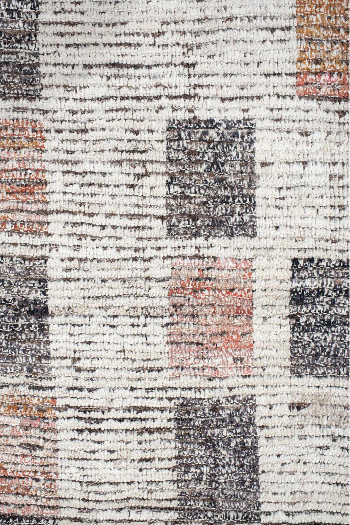 13' x 14' one-of-a-kind handmade vintage Tulu oversize rug. Color palette: ivory, charcoal, slate, taupe, soft blue