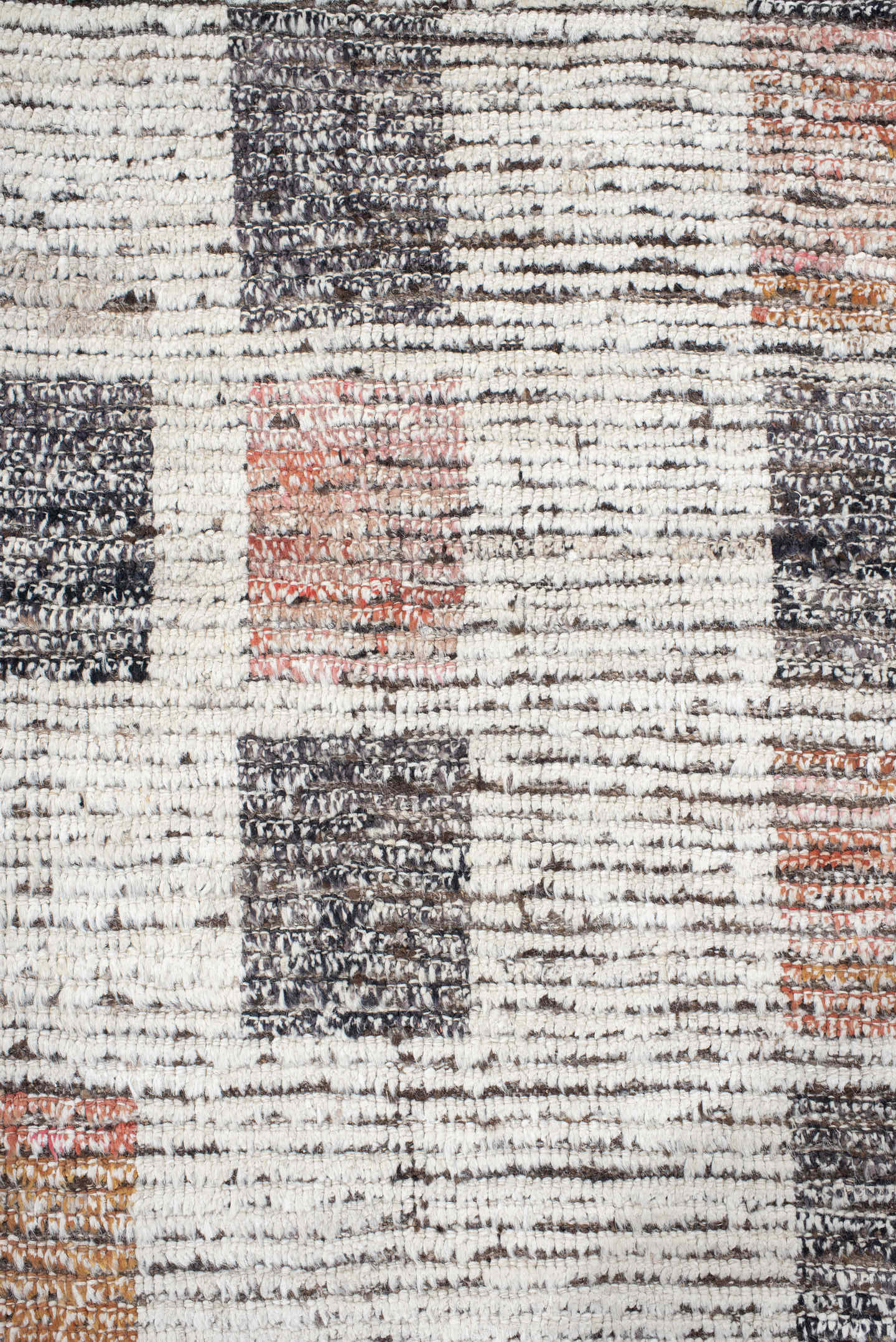 13' x 14' one-of-a-kind handmade vintage Tulu oversize rug. Color palette: ivory, charcoal, slate, taupe, soft blue