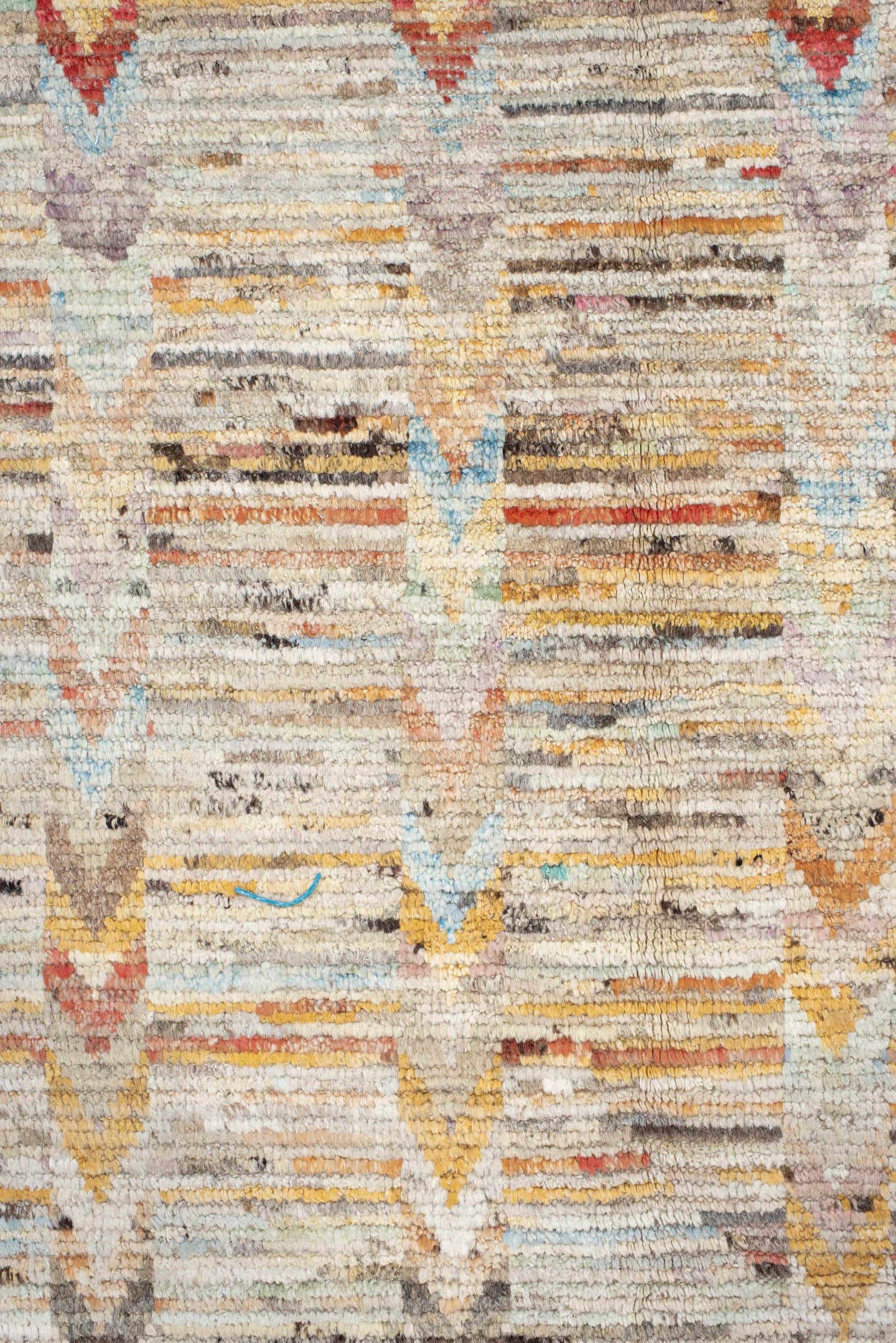 13' x 19' one-of-a-kind handmade vintage Tulu oversize rug. Color palette: ivory, cream, taupe, peach, sky_blue, charcoal