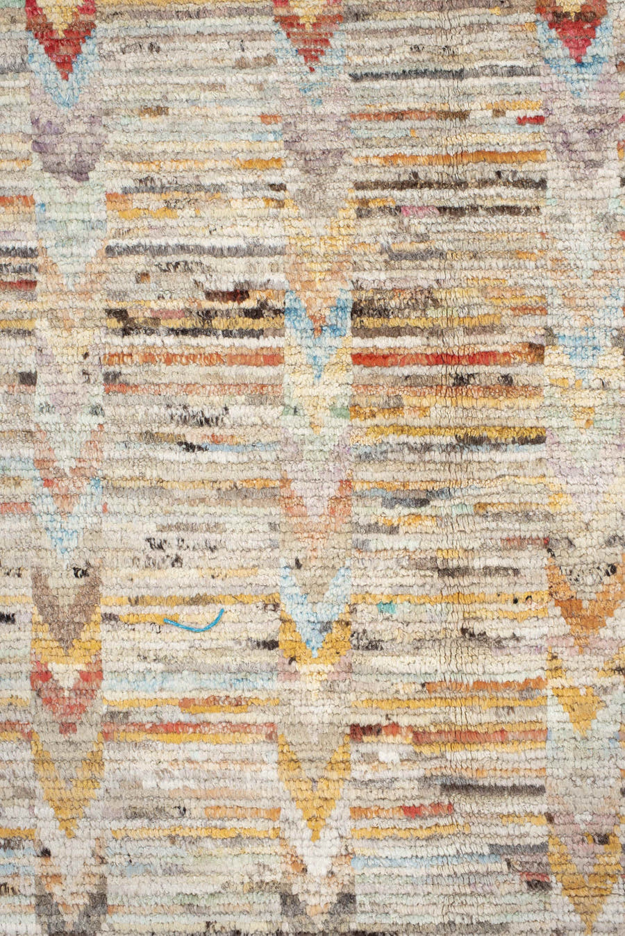 13' x 19' one-of-a-kind handmade vintage Tulu oversize rug. Color palette: ivory, cream, taupe, peach, sky_blue, charcoal