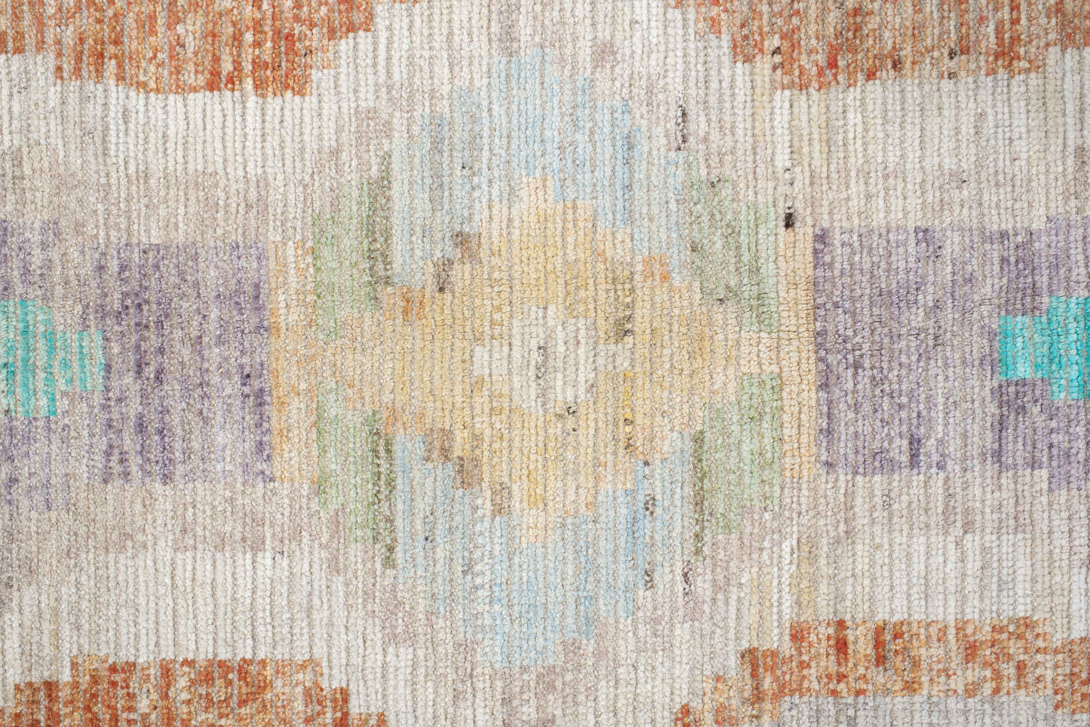 13' x 17' one-of-a-kind handmade vintage Tulu oversize rug. Color palette: blue, brown, dark gray, gray, green, light blue