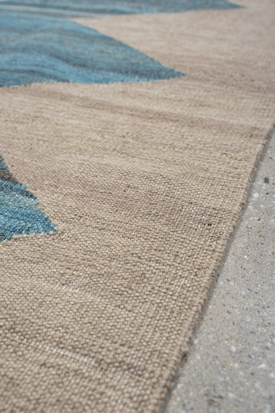 2' x 6' one-of-a-kind handmade vintage Kilim runner rug. Color palette: ivory, sky blue, slate blue, taupe, light blue