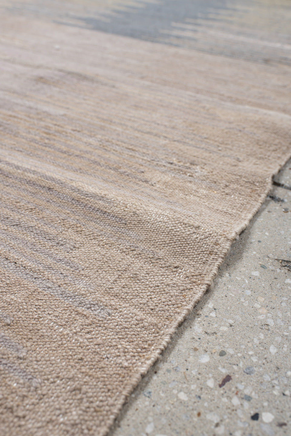2' x 9' one-of-a-kind handmade vintage Kilim runner rug. Color palette: ivory, taupe, slate, lavender, charcoal, beige, gray