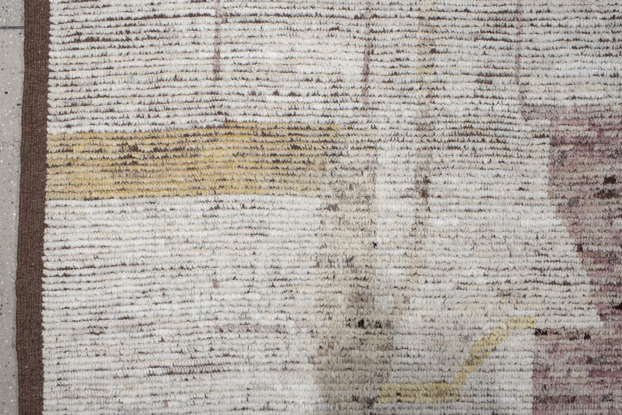 16' x 20' one-of-a-kind handmade vintage Tulu oversize rug. Color palette: ivory, rust, blush, sky blue, soft gold, taupe