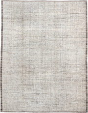 10' x 13' one-of-a-kind handmade vintage Tulu large size rug. Color palette: ivory, charcoal, taupe, brown, gray, black