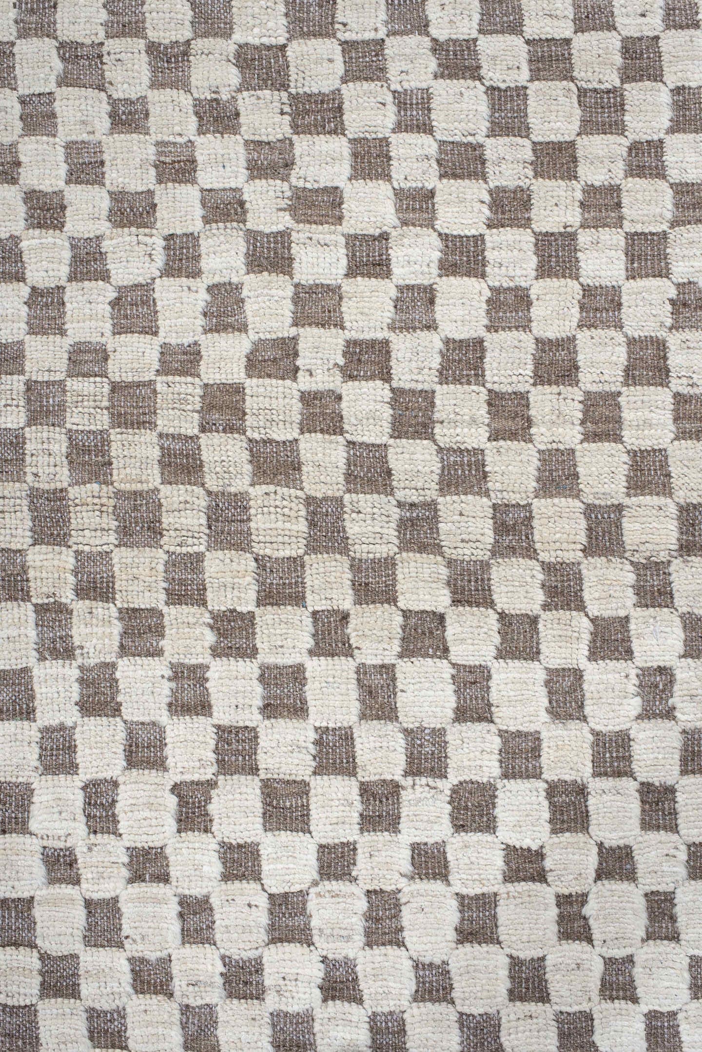 5' x 6' one-of-a-kind handmade vintage Tulu rug. Color palette: ivory, taupe, beige, gray