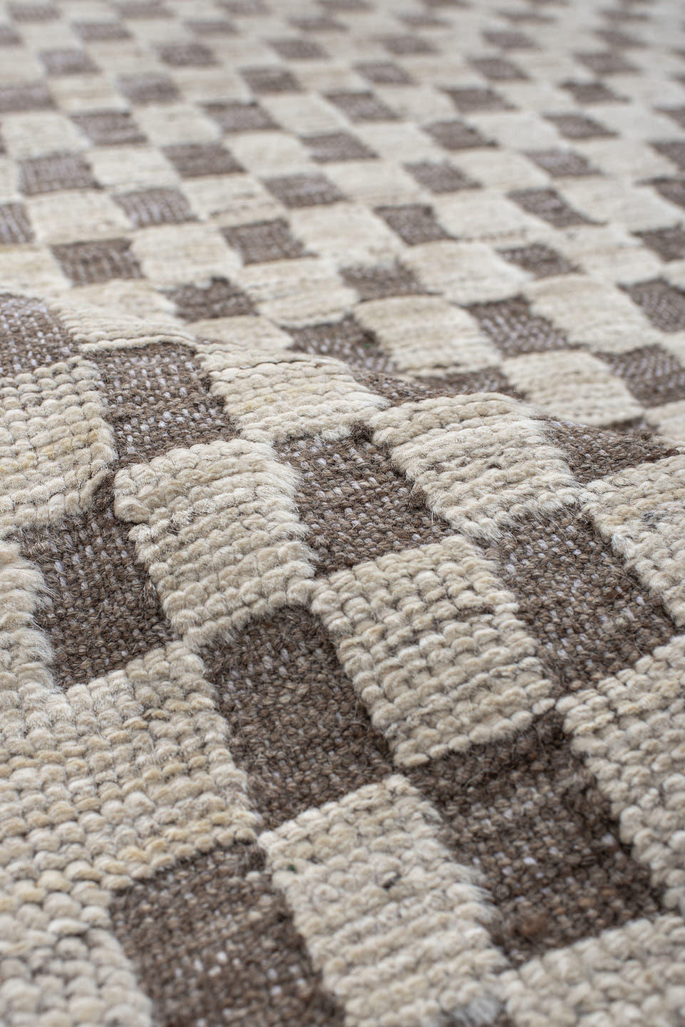 5' x 6' one-of-a-kind handmade vintage Tulu rug. Color palette: ivory, taupe, beige, gray