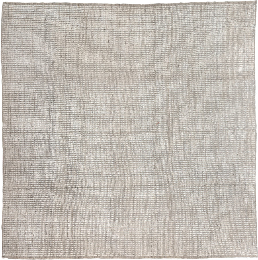 12' x 12' one-of-a-kind handmade vintage Tulu oversize rug. Color palette: ivory, taupe, pewter, warm gray, cream, beige
