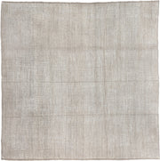 12' x 12' one-of-a-kind handmade vintage Tulu oversize rug. Color palette: ivory, taupe, pewter, warm gray, cream, beige