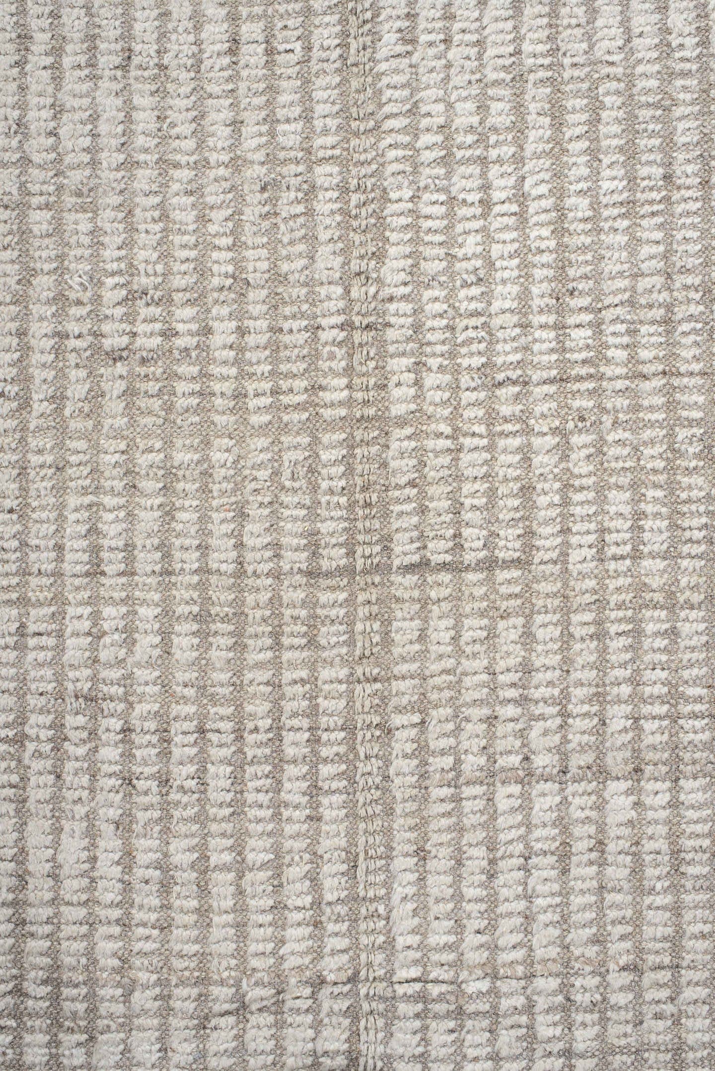 12' x 12' one-of-a-kind handmade vintage Tulu oversize rug. Color palette: ivory, taupe, pewter, warm gray, cream, beige