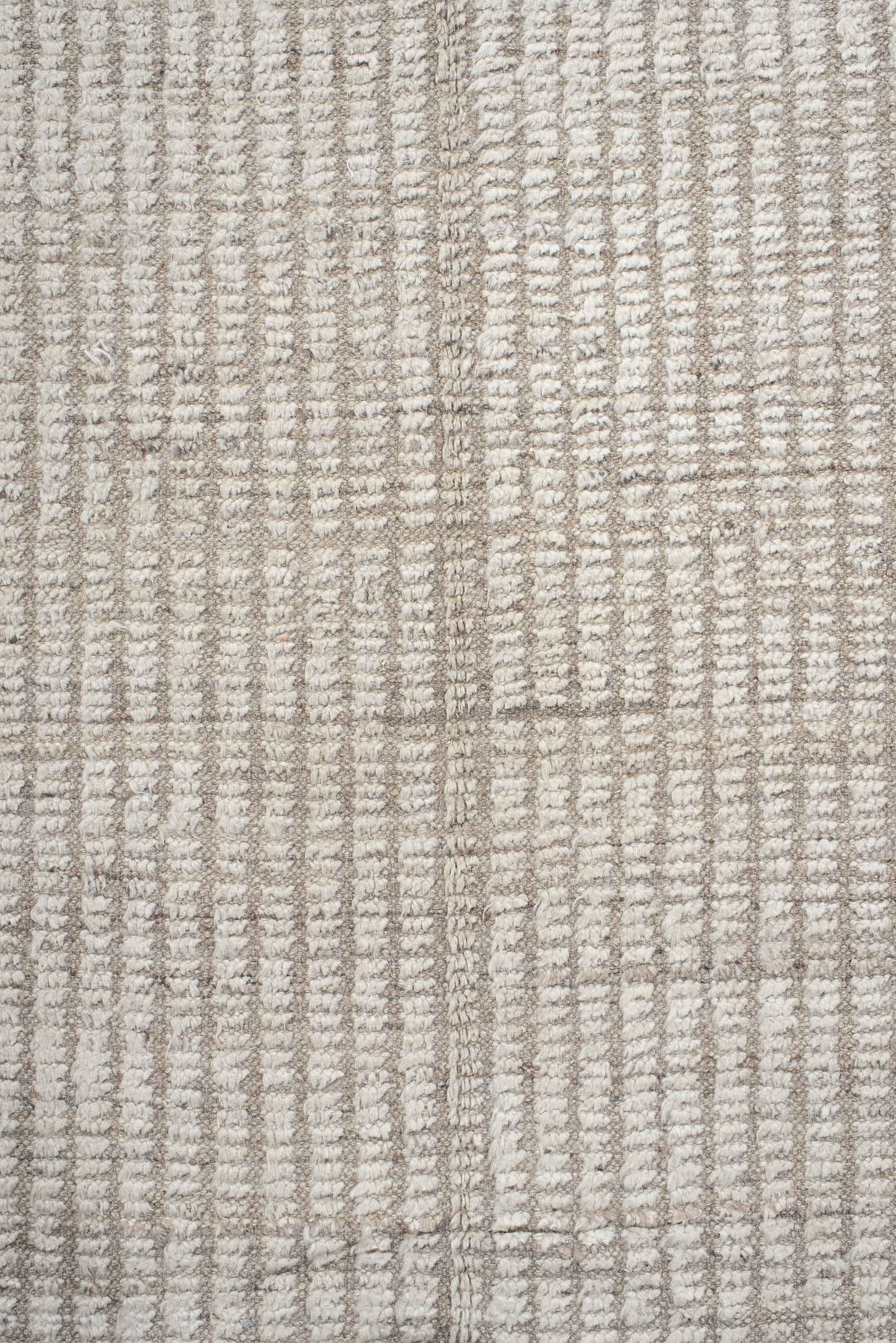 12' x 12' one-of-a-kind handmade vintage Tulu oversize rug. Color palette: ivory, taupe, pewter, warm gray, cream, beige