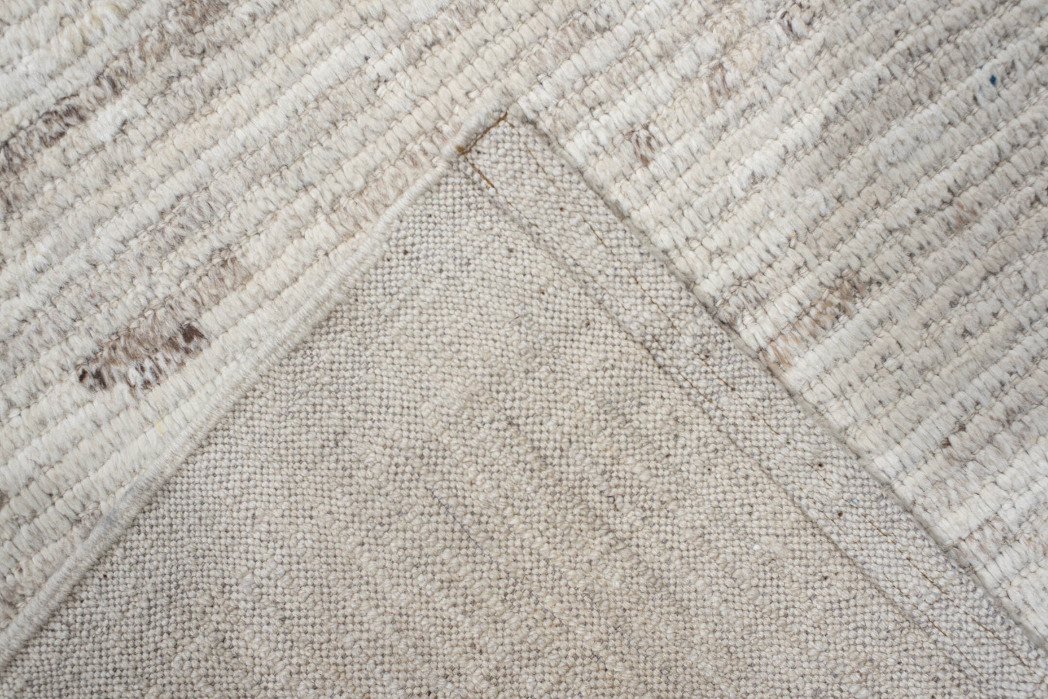 3' x 18' one-of-a-kind handmade vintage Tulu runner rug. Color palette: ivory, cream, taupe, charcoal, beige, gray, black