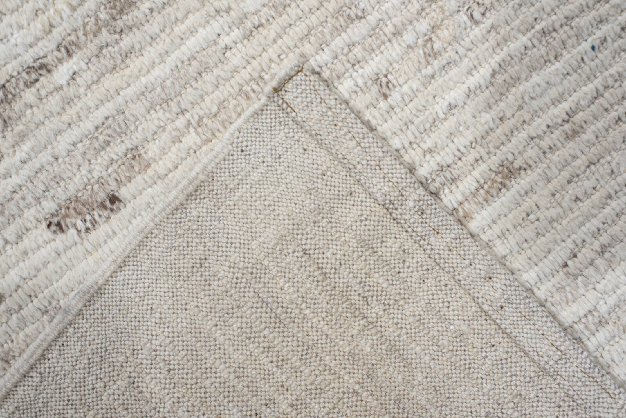 3' x 18' one-of-a-kind handmade vintage Tulu runner rug. Color palette: ivory, cream, taupe, charcoal, beige, gray, black